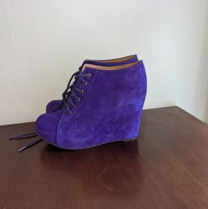 Jeffrey Campbell Havana purple suede booties